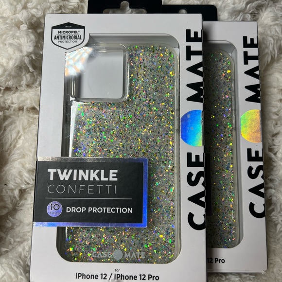 NWT ✨TWINKLE✨CONFETTI CASE MATE 10 Ft. Drop Protection💥 iPhone 12/iPhone 12 PRO - Picture 7 of 16